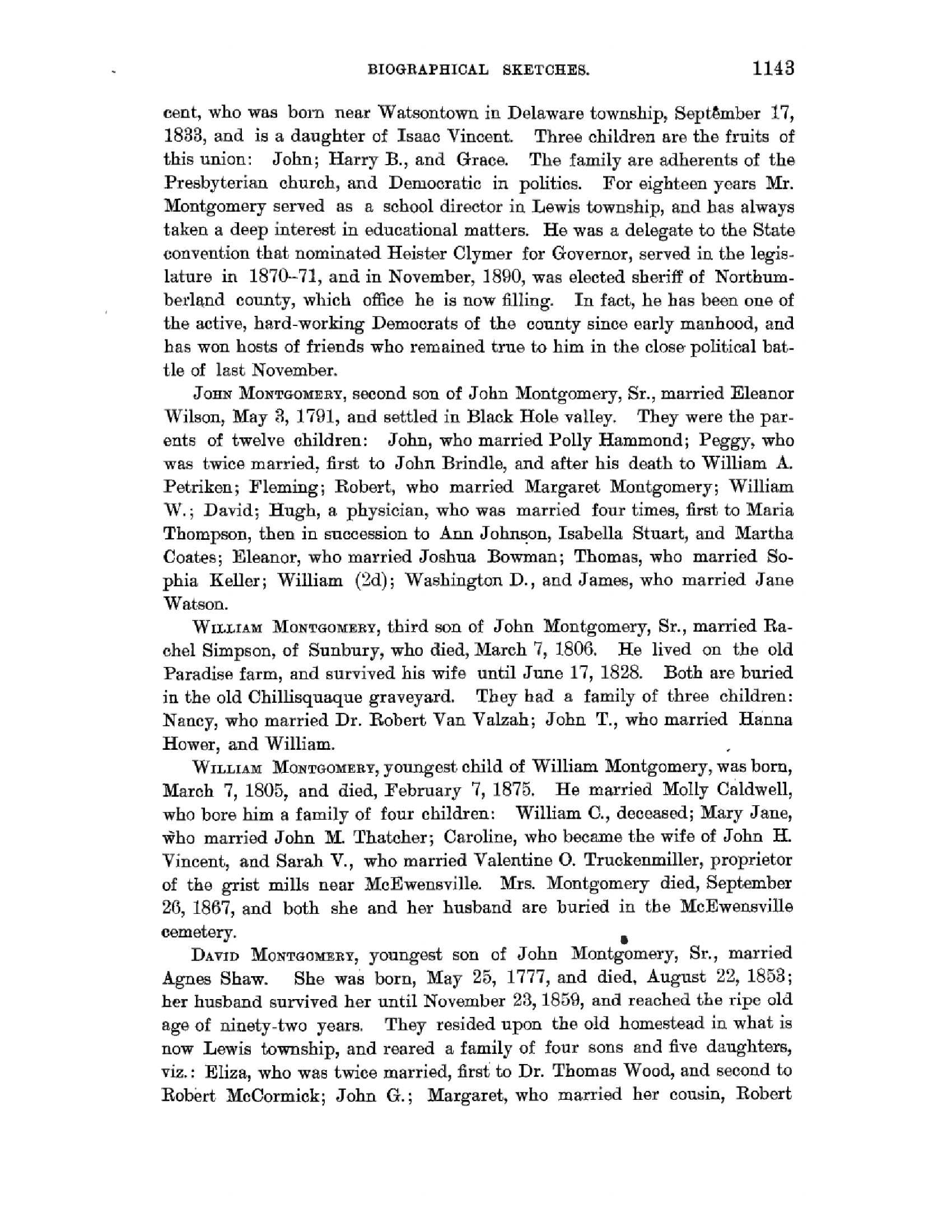 History of Northumberland County, Pennsylvania, tab 4 MontyHistNotes